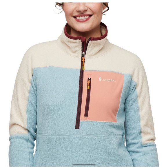 Cotopaxi Women's Large Abrazo Fleece Half-Zip Jacket  Cream Blue NWT Jacket - Picture 10 of 14